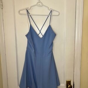 G by Guess Blue Spaghetti Strap Jumpsuit Prom